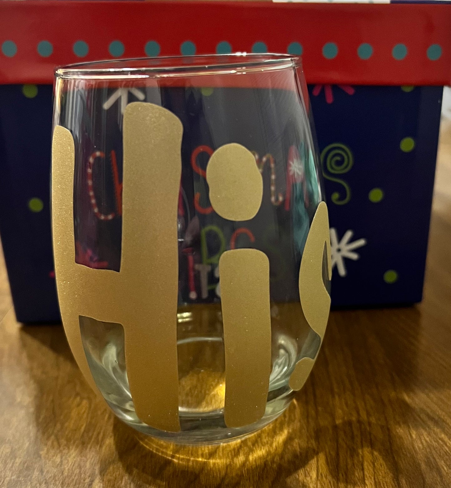 His and Her Glittered Wine Glass